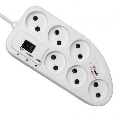 9 محافظ برق 6خانه بدون ارت دنیز 3متری DENIZ